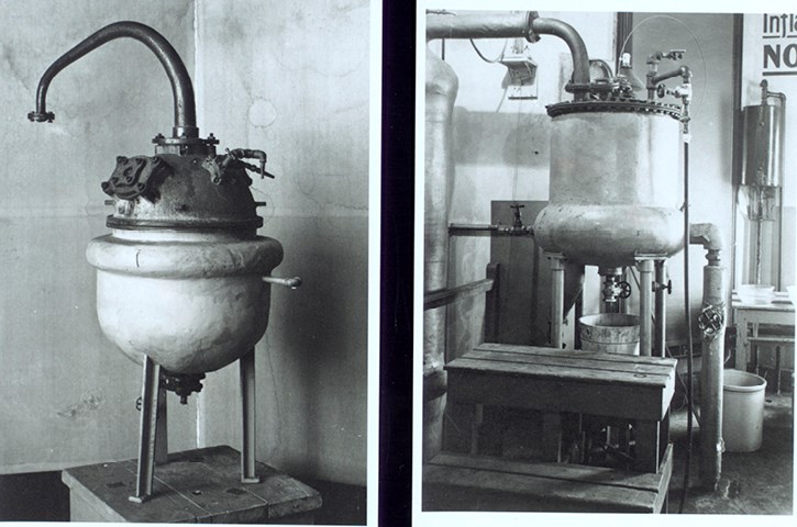 Arkivfoto af destillatorer til at oprense insulin under produktion