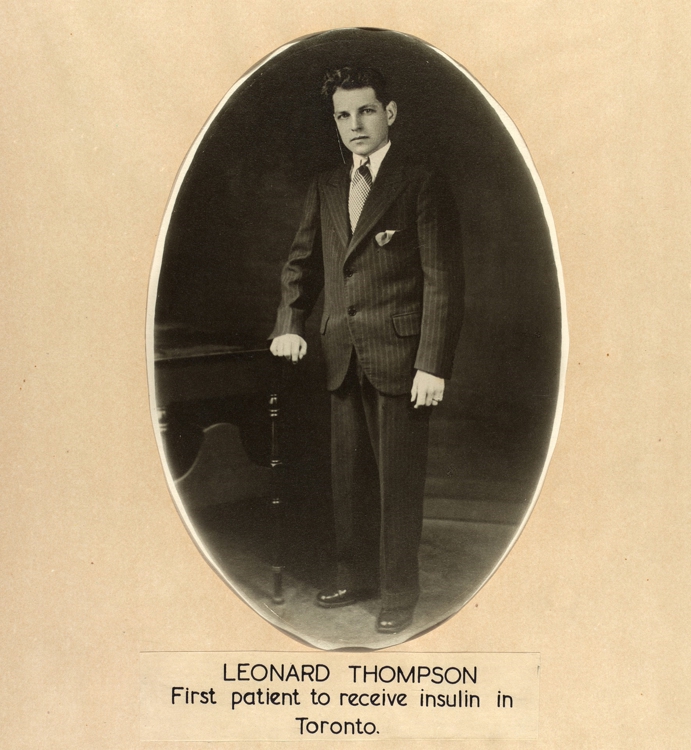 Arkivfoto af Leonard Thompson, der var den første patient, der modtog insulinbehandling.