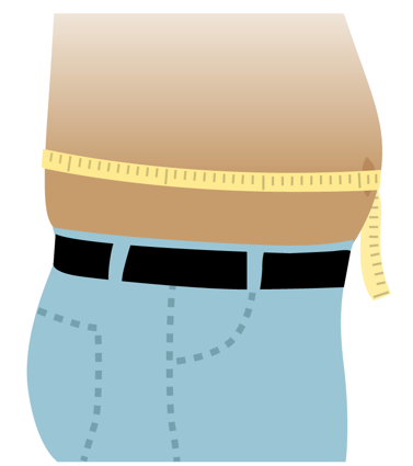Grafik: Moderat øget risiko for mænd med taljemål mellem 95 og 102 cm og for kvinder med taljemål mellem 81 og 88 cm
